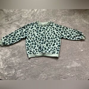 Zara Kids Leopard Print Sweatshirt - Blue and Gray